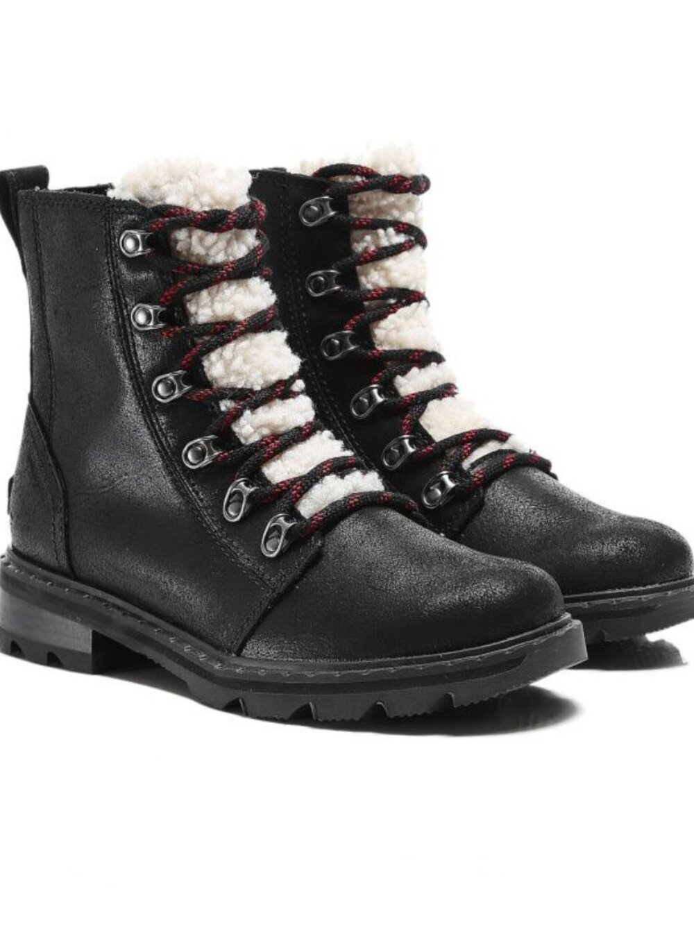 Sorel Lennox Genuine Shearling Trim Waterproof Lace Up Boot NEW